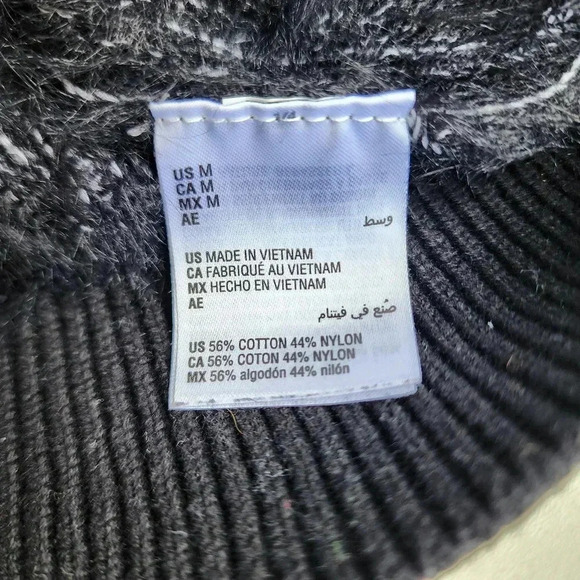 Inc International Concepts Fuzzy Sweater Black Gray Knit Top Soft Women's Sz M - Picture 11 of 12